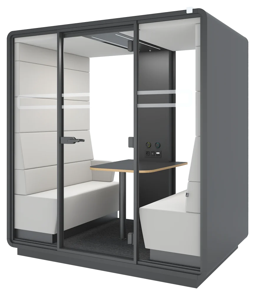 Hushmeet acoustic pod, side view