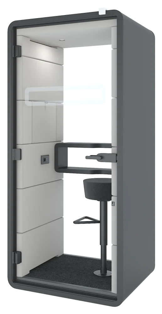 Hushphone acoustic pod, side view