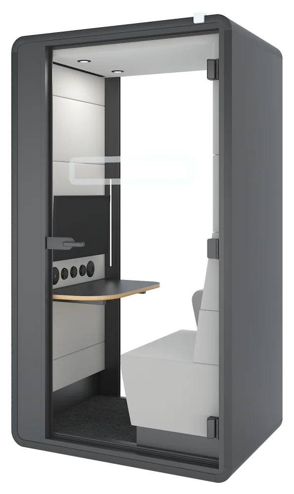 Hushhybrid acoustic pod, side view