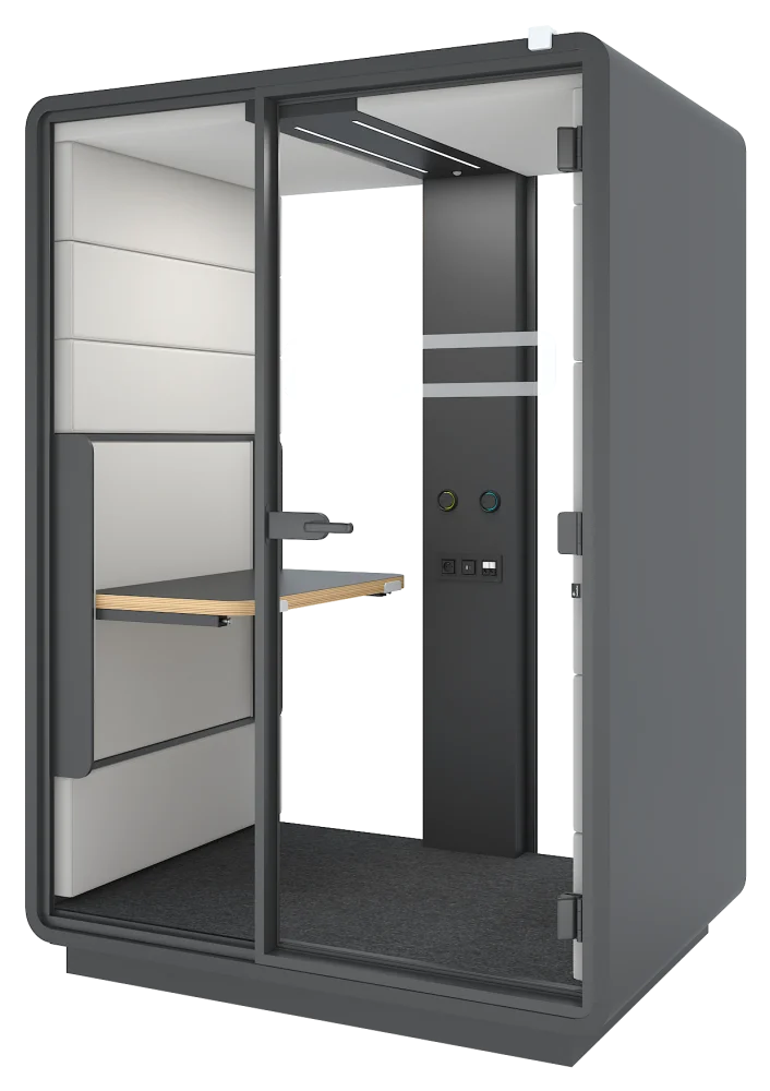 Hushwork Sit&Stand acoustic pod, side view