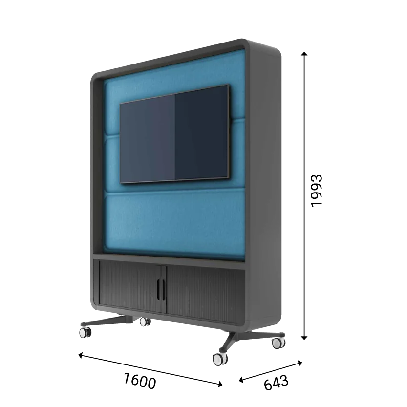 The dimensions of hushWall mobile office wall